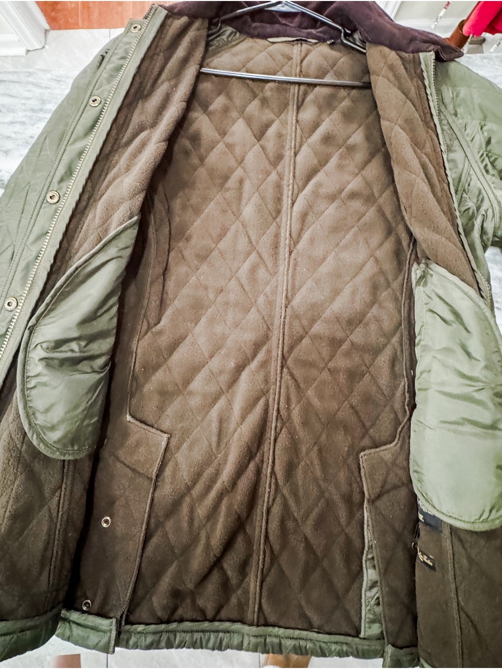 Barbour Annandale Olive Green Classic Quilted Jacket EUC Sz US 14 - Picture 6 of 10